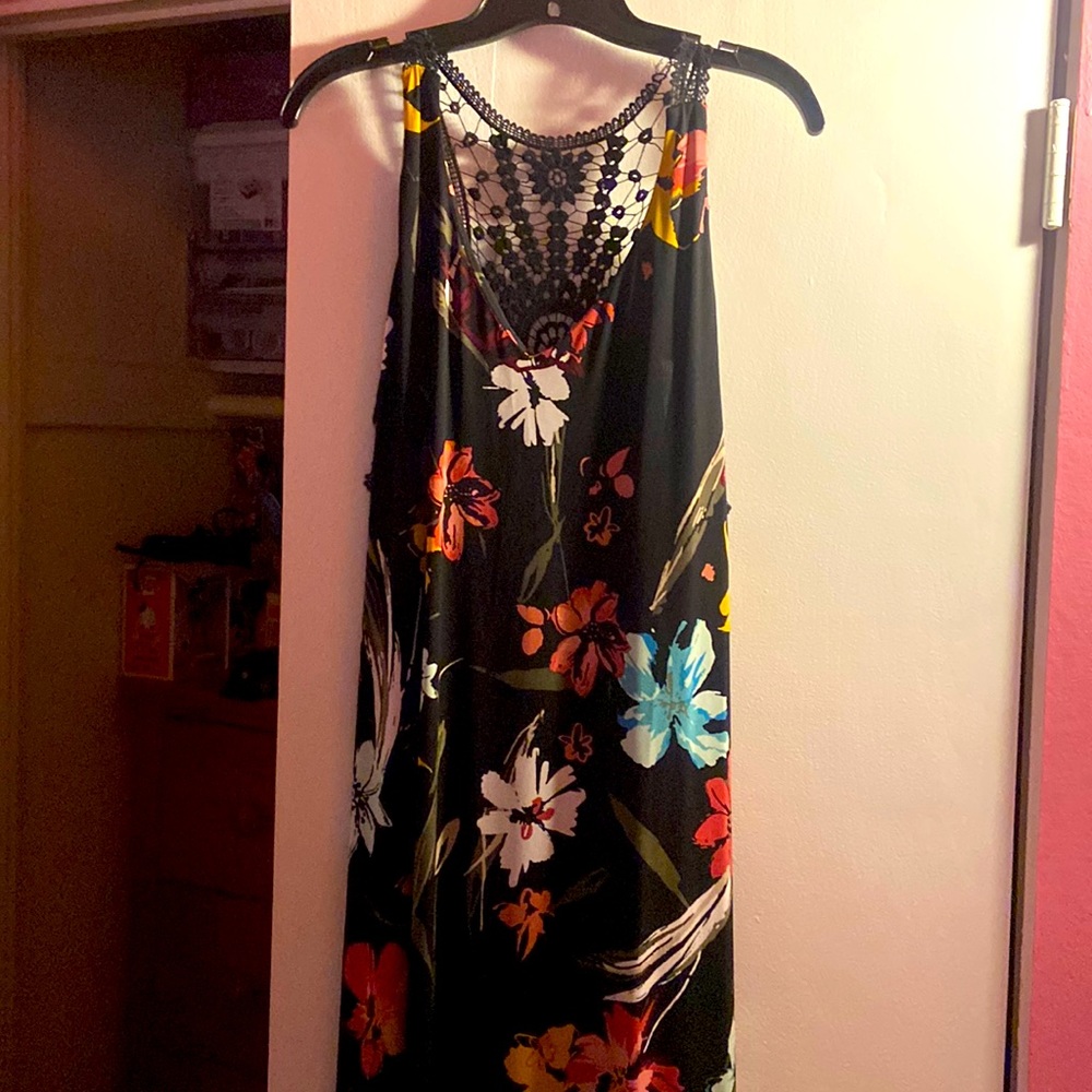Lanebryant Maxi dress with crochet back . Sleeveless